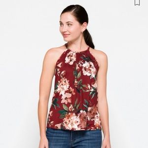 Size L burgundy Halterknit top